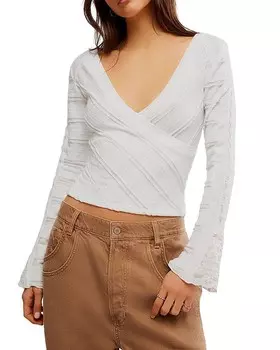 Топ с длинными рукавами Free People Rocky, белый