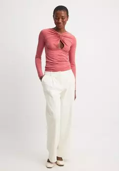 Топ с длинными рукавами FRONT TWIST NA-KD, розовый
