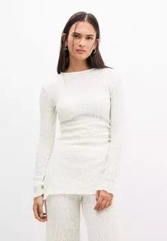 Топ с длинными рукавами GATHERED CREASED PULL&BEAR, белый