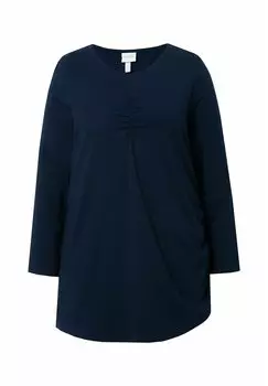 Топ с длинными рукавами GATHERED LONG SLEEVE Ulla Popken, темно-синий