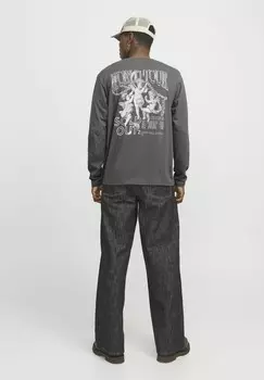 Топ с длинными рукавами GEDRUCKT RUNDHALSAUSSCHNITT Jack & Jones, темно-серый