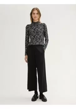 Топ с длинными рукавами GEMUSTERTES TOM TAILOR DENIM, черный