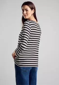 Топ с длинными рукавами GESTREIFTES Street One, черный