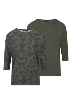 Топ с длинными рукавами GLAMOUR 2 PACK ONLY, хаки