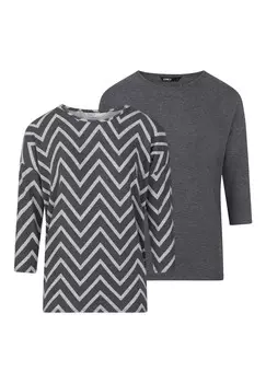 Топ с длинными рукавами GLAMOUR 2 PACK ONLY, темно-серый