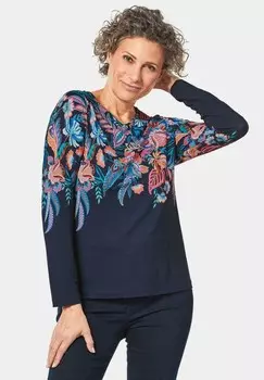 Топ с длинными рукавами GOLDNER, темно-синий