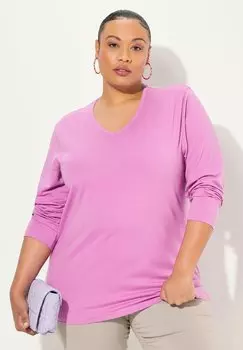 Топ с длинными рукавами GROSSE GRSSEN BASIC Ulla Popken, светло-розовый