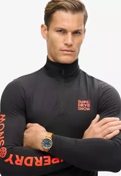 Топ с длинными рукавами HALF ZIP Superdry, черный