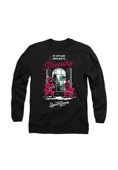 Топ с длинными рукавами HE SEES YOU WHEN YOU'RE SLEEPING PRINT Cotton Soul, черный