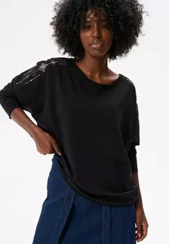 Топ с длинными рукавами HINDI blue shadow, черный