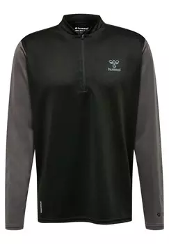 Топ с длинными рукавами HMLONGRID 1/2 ZIP POLY Hummel, черный
