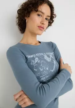 Топ с длинными рукавами Hollister Co., светло-голубой