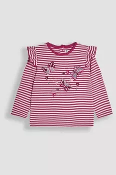 Топ с длинными рукавами и аппликацией Jojo Maman Bb, фиолетовый