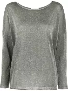 Топ с длинными рукавами и блестками Fabiana Filippi, зеленый