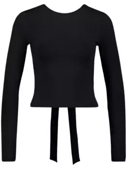 Топ с длинными рукавами и драпировкой BALENCIAGA, черный