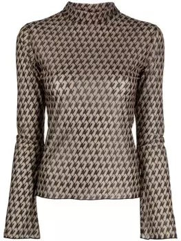 Топ с длинными рукавами и графичным принтом AVAVAV, коричневый