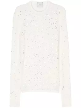 Топ с длинными рукавами и кристаллами Alysi, белый