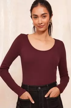 Топ с длинными рукавами и круглым вырезом Friends Like These, красный