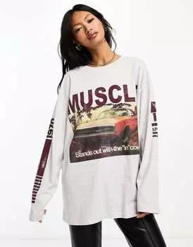 Топ с длинными рукавами и логотипом маслкара ASOS