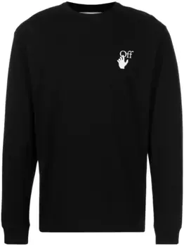 Топ с длинными рукавами и логотипом OFF-WHITE, черный