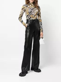 Топ с длинными рукавами и логотипом Versace Jeans Couture, черный