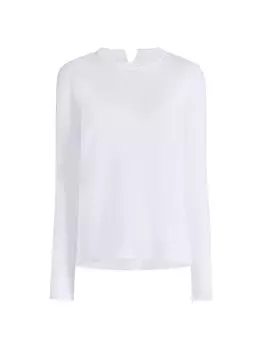 Топ с длинными рукавами и манжетами на молнии Another Tomorrow, белый