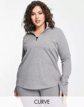 Топ с длинными рукавами и молнией 1/4 ASOS 4505 Curve icon