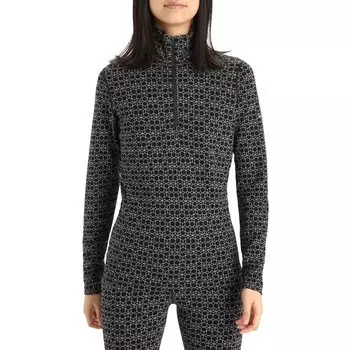 Топ с длинными рукавами и молнией до половины Icebreaker 250 Vertex - женский, черный