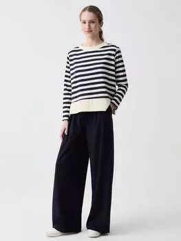 Топ с длинными рукавами и полосатым узором Hybrid, цвет white/blue