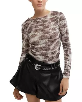 Топ с длинными рукавами и принтом Free People Gold Rush, белый