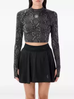 Топ с длинными рукавами и принтом змеи Adidas by Stella McCartney, коричневый