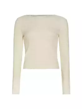 Топ с длинными рукавами и присборами Vince, цвет off white