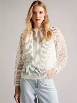 Топ с длинными рукавами и прозрачными полосками Ted Baker Nellay, белый