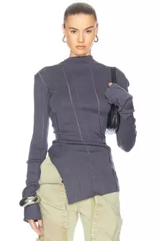 Топ с длинными рукавами и разрезом Jade Cropper, цвет Storm Grey