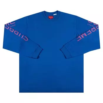 Топ с длинными рукавами и рукавами интарсия Supreme, синий