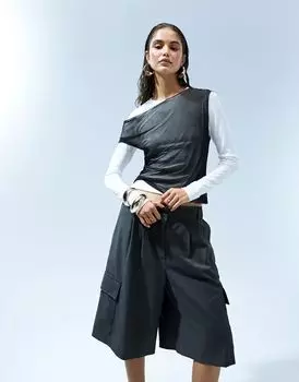 Топ с длинными рукавами и сетчатой текстурой ASOS