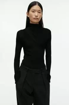 Топ с длинными рукавами и шарфом H&M, черный