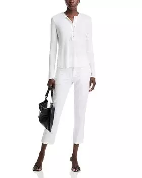 Топ с длинными рукавами и широкой планкой Bella Dahl, белый