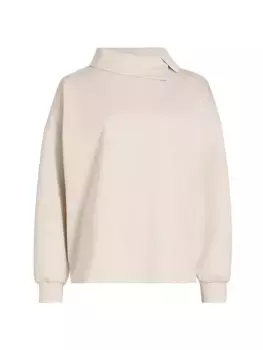 Топ с длинными рукавами и воротником-стойкой Scuba Barneys New York, цвет cream