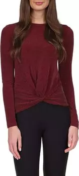 Топ с длинными рукавами и закрученной кромкой MICHAEL Michael Kors, цвет Dark Ruby