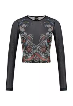 Топ с длинными рукавами ICE GEISHA Ed Hardy, черный