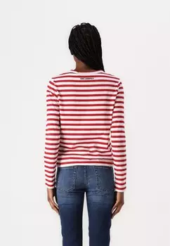 Топ с длинными рукавами IKON PRINT STRIPE KARL LAGERFELD, светло-красный