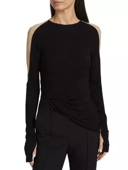 Топ с длинными рукавами Illusion Helmut Lang, черный