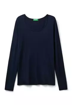 Топ с длинными рукавами IN STRETCH United Colors of Benetton, синий