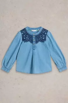 Топ с длинными рукавами из 100% органического хлопка White Stuff, синий