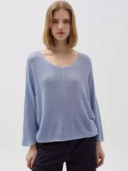 Топ с длинными рукавами из люрекса Hybrid, цвет soft blue