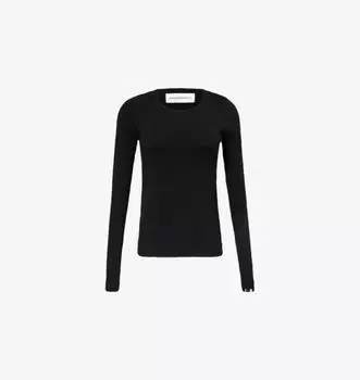Топ с длинными рукавами из смеси хлопка и кашемира Extreme Cashmere, цвет raven