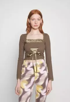 Топ с длинными рукавами Jaded London, коричневый