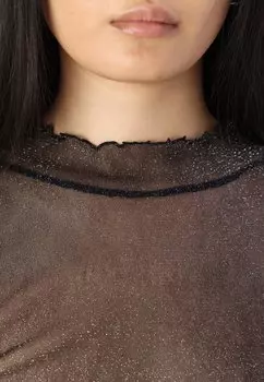 Топ с длинными рукавами JXMOLLY GLITTER HIGH NECK JJXX, черный