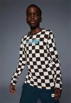 Топ с длинными рукавами KIM CHECKERED LONGSLEEVE UNISEX Wood Wood, цвет off-white/black coffee